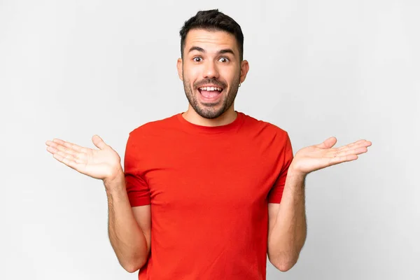 Young Handsome Caucasian Man Isolated White Background Shocked Facial Expression — Stock Photo, Image