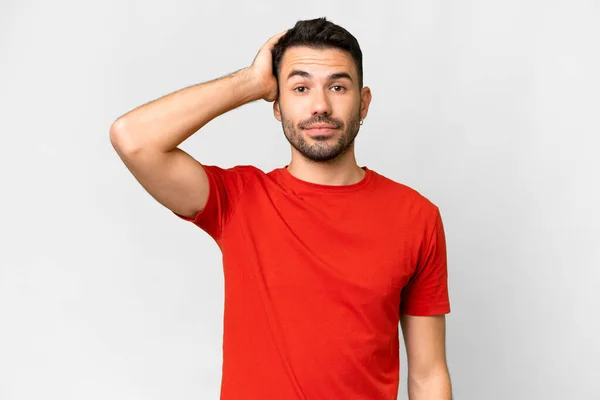 Young Handsome Caucasian Man Isolated White Background Expression Frustration Understanding — Foto de Stock