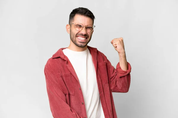 Young Handsome Caucasian Man Isolated White Background Celebrating Victory — Foto de Stock