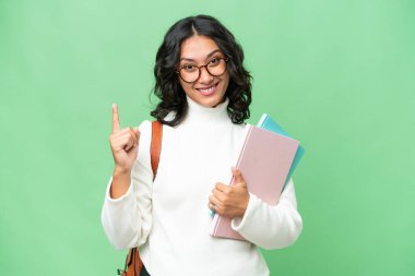 Arjantinli genç bir kadın izole edilmiş bir geçmişi var. En iyinin işareti olarak parmağını kaldırıyor.