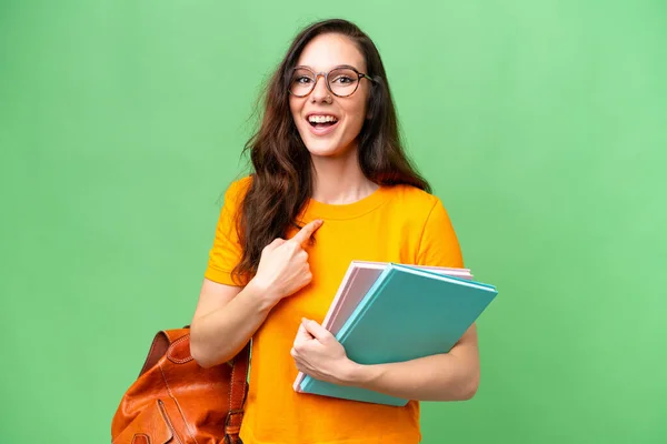 Young Student Caucasian Woman Isolated Background Surprise Facial Expression — Photo