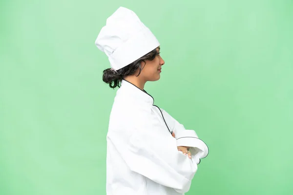 Giovane Chef Argentina Sfondo Isolato Posizione Laterale — Foto Stock