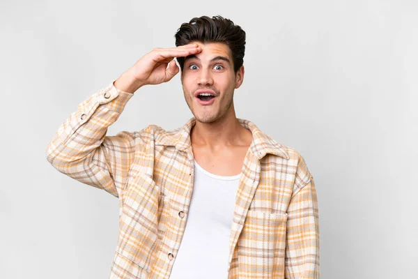 Young Handsome Caucasian Man Isolated White Background Has Realized Something — 图库照片