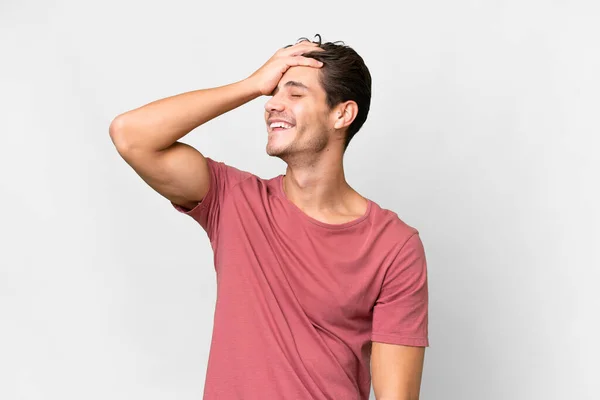 Young Handsome Caucasian Man Isolated White Background Has Realized Something — Stock Photo, Image