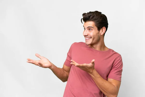 Young Handsome Caucasian Man Isolated White Background Surprise Facial Expression — Photo