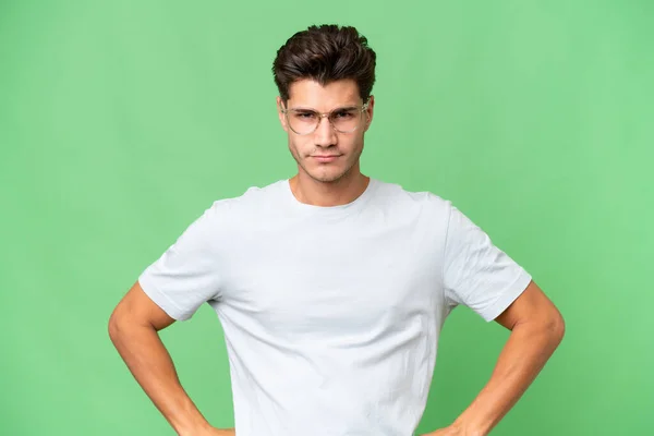 Young Caucasian Handsome Man Isolated Background Angry — Stock Photo, Image