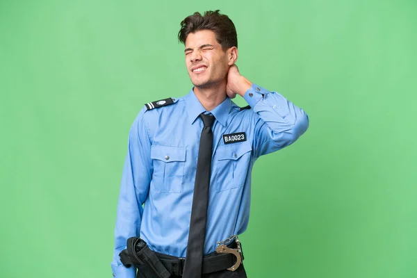 Молодий Поліцейський Над Ізольованим Тлом Шиєю — стокове фото