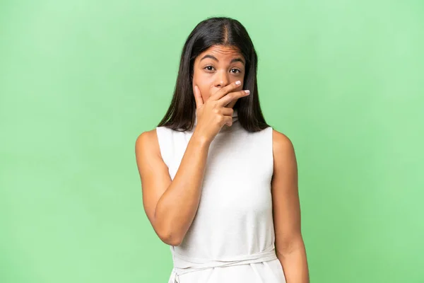 Junge Afrikanisch Amerikanische Frau Mit Isoliertem Hintergrund Überrascht Und Schockiert — Stockfoto
