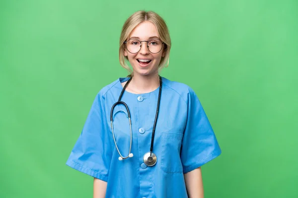 Young Nurse English Woman Isolated Background Surprise Facial Expression — ストック写真