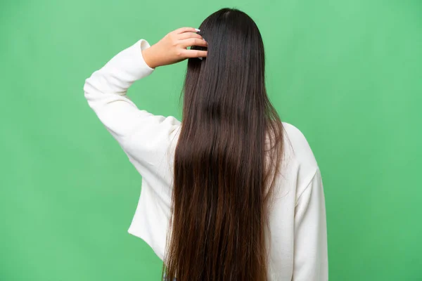 Junge Asiatische Frau Über Isolierten Hintergrund Rückenlage — Stockfoto