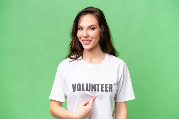 stock image Young volunteer caucasian woman over isolated background with surprise facial expression