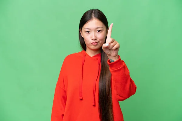 Ung Asiatisk Kvinna Över Isolerad Bakgrund Med Trött Och Sjuk — Stockfoto
