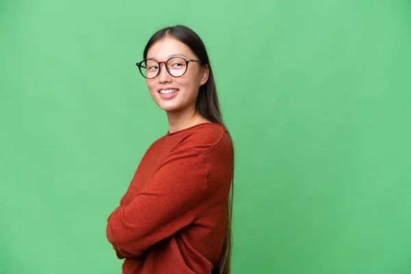 Joven Asiática Mujer Sobre Aislado Fondo Dando Pulgares Arriba Gesto —  Fotos de Stock