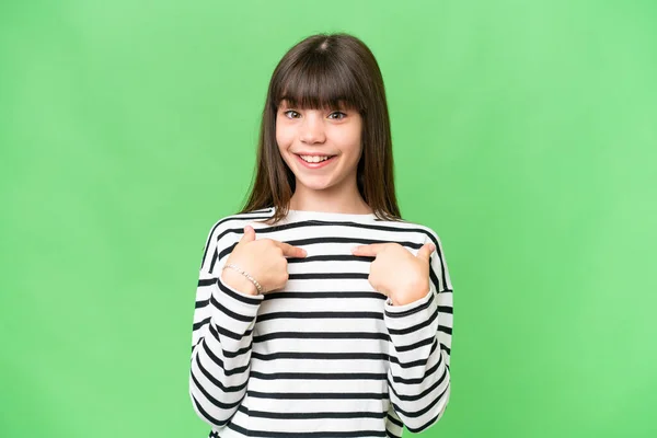 Little Caucasian Girl Isolated Background Surprise Facial Expression — Stock Photo, Image