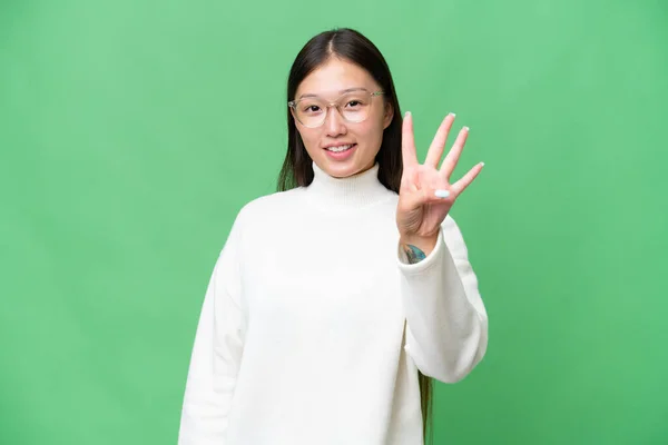 Ung Asiatisk Kvinna Över Isolerad Bakgrund Gäspning Och Täcker Vidöppen — Stockfoto