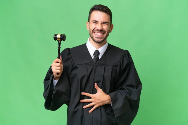 Judge Caucasian Man Isolated Background Smiling Lot — Stock Photo, Image