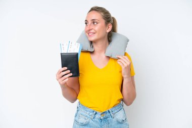 Şişirilebilir Seyahat Yastığı Taraflı Kadın