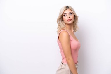 Young Russian woman isolated on white background . Portrait