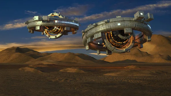 Рендеринг Нло Инопланетный Корабль — стоковое фото