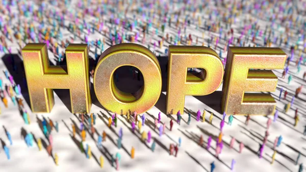 Render Multidão Sinal Esperança — Fotografia de Stock