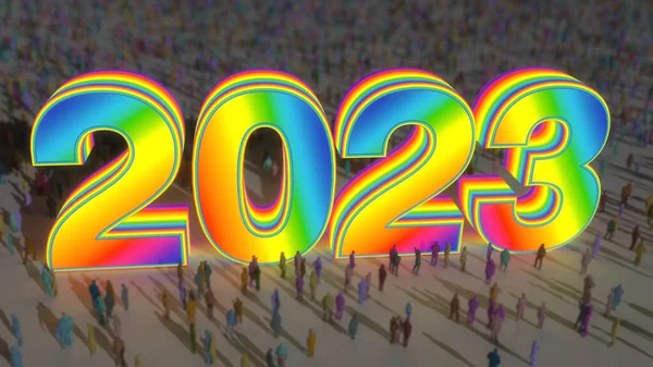 Renderizar 2023 Número Nuevo Año —  Fotos de Stock