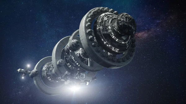 Візуалізація Ufo Інопланетного Космічного Корабля — стокове фото