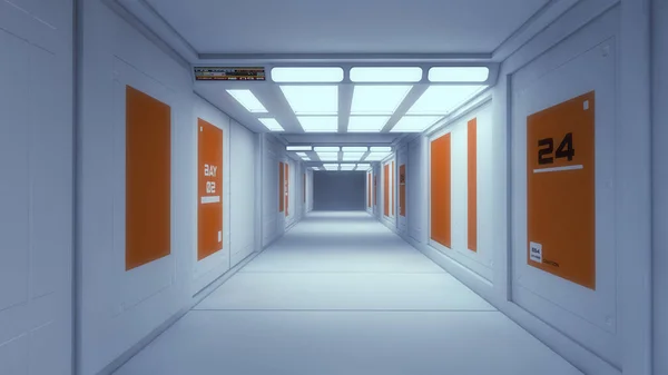 Rendering Futuristischen Innenraum Korridor — Stockfoto