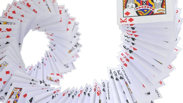 Render Poker Cards Falling — Stock Photo, Image