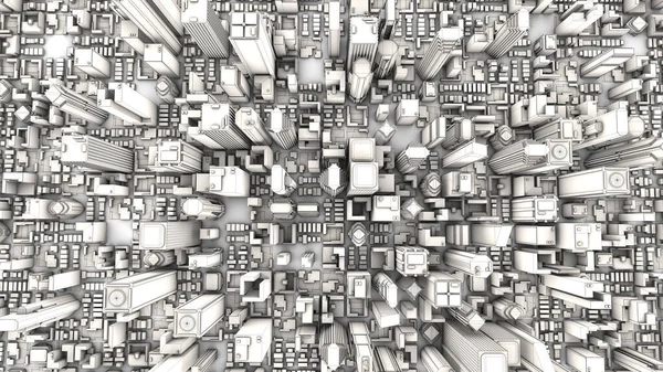 Render Aerial City Lines — Stock Photo, Image