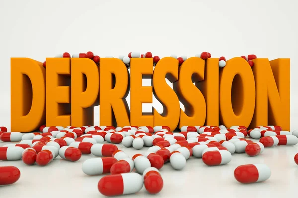 Render Concepto Trastorno Depresión — Foto de Stock