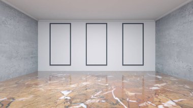 3D resim çerçeveli oda