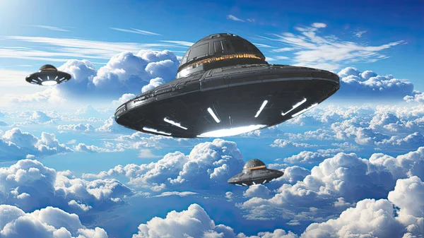 Darstellung Ufo Raumschiffkonzept lizenzfreie Stockbilder