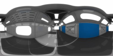 HDRI fütürist uzay gemisi koridoru, parlak ve aydınlık