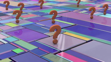 Soru işaretleri soyut bölgede çoktur.