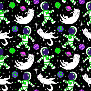 Uzayda Astronot ve Kediler, Psikedelik karikatür dikişsiz doku