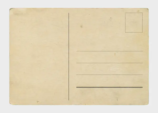Eski kartpostal izole. Adres satırlı eski fotoğraf arkaplanı.