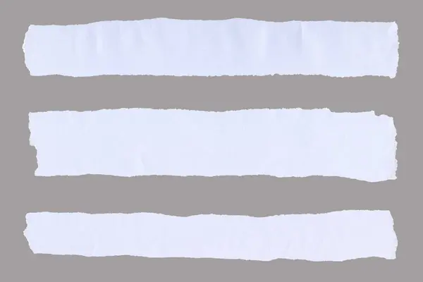 Yırtılmış beyaz etiket seti. Uzun kâğıtlar. Eski yırtık kağıt izole.
