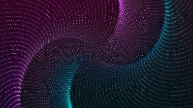 Soyut dijital doku deseni parlayan neon ışıklarıyla arkaplanı noktalar