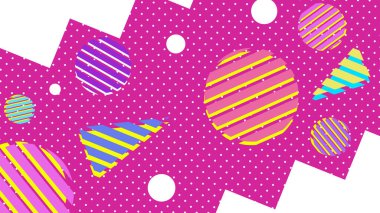 Soyut Geometrik Desen Retro Pop Art Memphis Biçimli 80 'ler