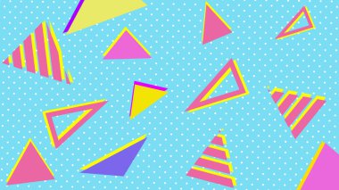 Soyut Geometrik Desen Retro Pop Art Memphis Biçimli 80 'ler