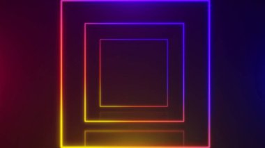 Parlak efektli neon kare çerçeve çok renkli