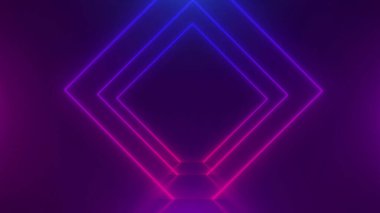 Parlak efektli neon kare çerçeve çok renkli