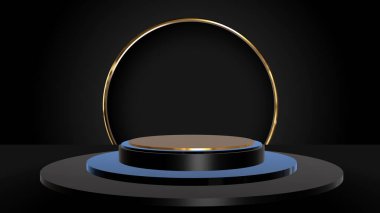 Soyut 3d podyum ürünleri stand-up ürünleri arka planı sergiler. Minimal stil. Kozmetik ürünleri sergilemek için uygun. 3B illüstrasyon