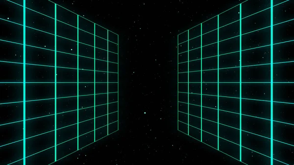 Retro Stil 80Er Jahre Videospiel Hintergrund Futuristische Grid Landschaft Der — Stockfoto