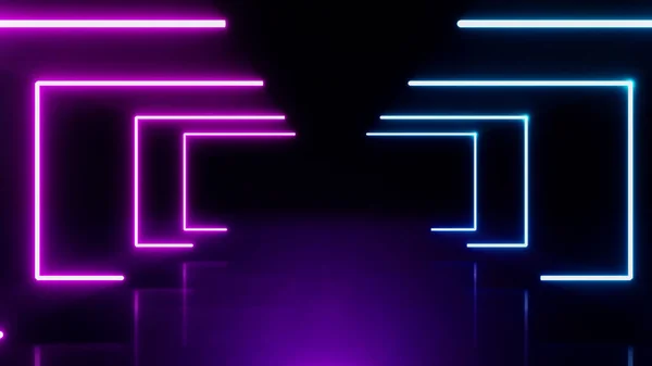 80年代的科幻复古风格 激光霓虹灯明亮的背景 横幅广告技术设计 — 图库照片