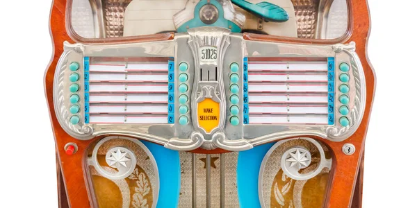 Vintage Jukebox Ornamentale Colorato Isolato Uno Sfondo Bianco — Foto Stock