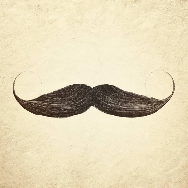 Sepia Toned Image Curly Black Mustache — Stock Photo, Image