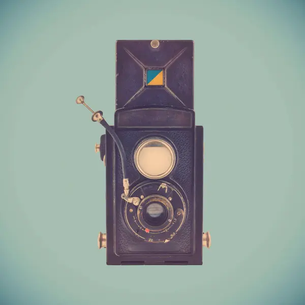 Retro styled image of a 1932 ancient box camera
