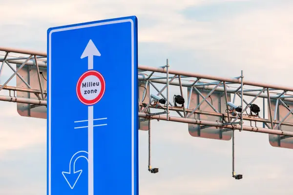 stock image City warning sign with the Dutch text for 