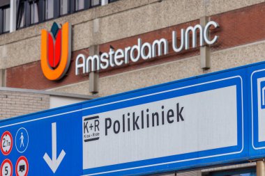 Amsterdam, Hollanda - 4 Eylül 2024: Hollanda, Hollanda 'daki Hollanda Vumc hastanesinin 
